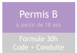 Permis B et code 30h 